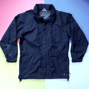 ** MEC Gore-Tex Black Hooded Front Zip Rain Jacket Size S